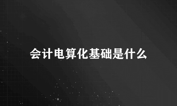 会计电算化基础是什么