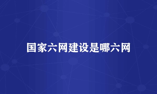 国家六网建设是哪六网
