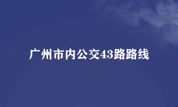 广州市内公交43路路线