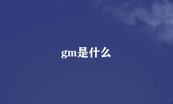 gm是什么