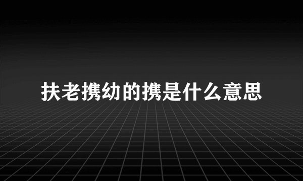 扶老携幼的携是什么意思