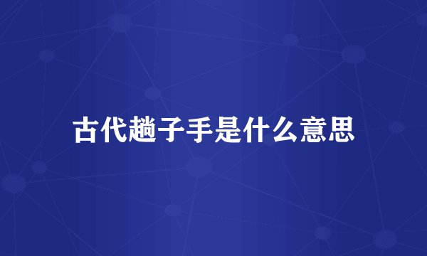 古代趟子手是什么意思
