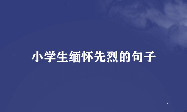小学生缅怀先烈的句子