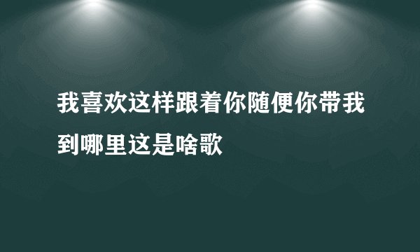 我喜欢这样跟着你随便你带我到哪里这是啥歌