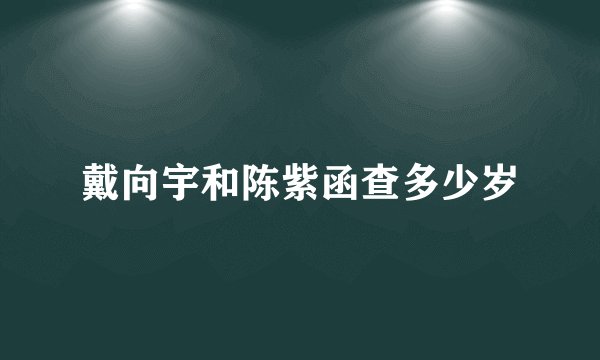 戴向宇和陈紫函查多少岁