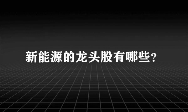 新能源的龙头股有哪些？