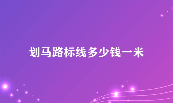 划马路标线多少钱一米