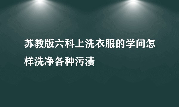 苏教版六科上洗衣服的学问怎样洗净各种污渍