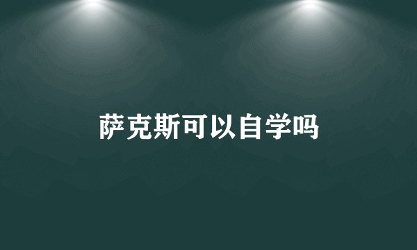 萨克斯可以自学吗