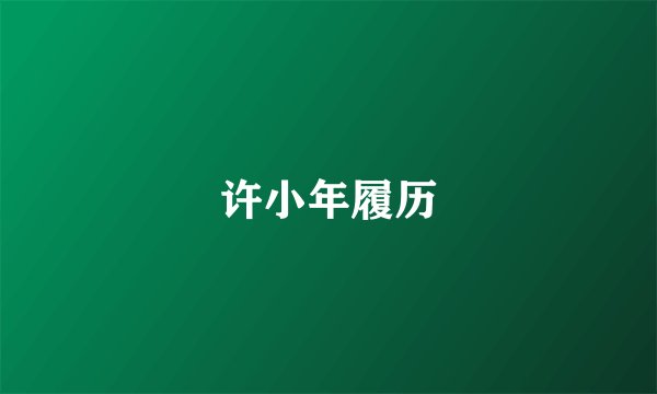 许小年履历