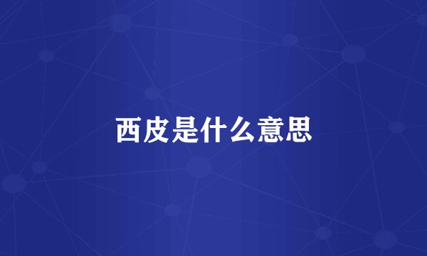 西皮是什么意思