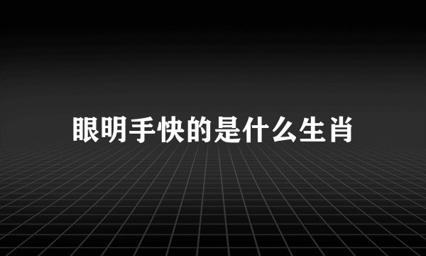 眼明手快的是什么生肖