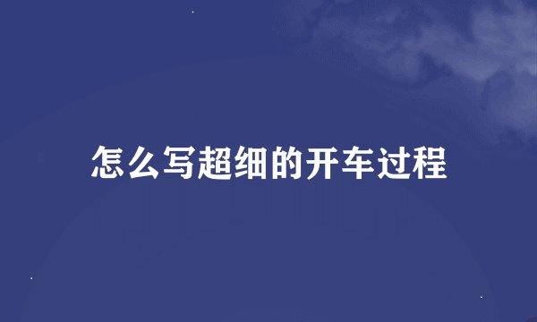 怎么写超细的开车过程