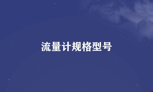 流量计规格型号