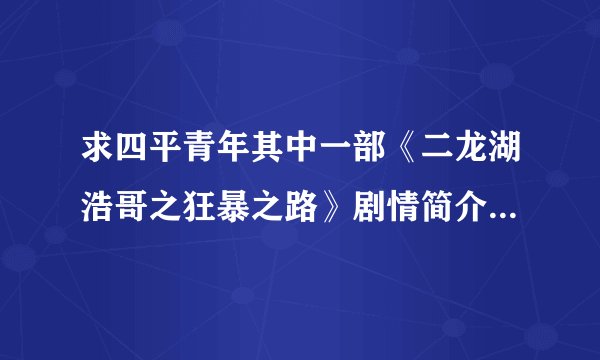求四平青年其中一部《二龙湖浩哥之狂暴之路》剧情简介？好玩不？