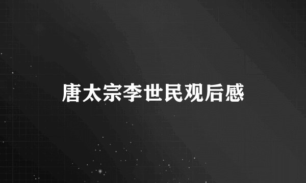 唐太宗李世民观后感