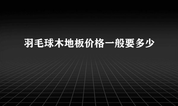 羽毛球木地板价格一般要多少