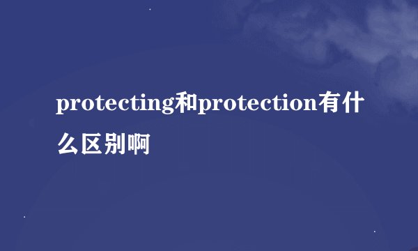 protecting和protection有什么区别啊