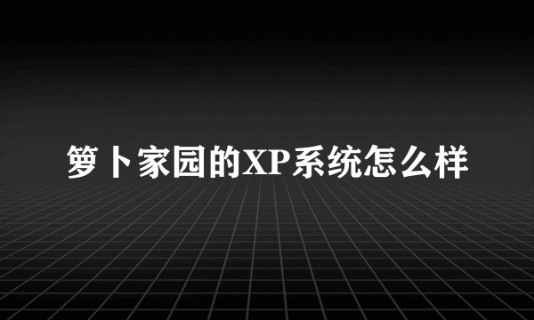 箩卜家园的XP系统怎么样