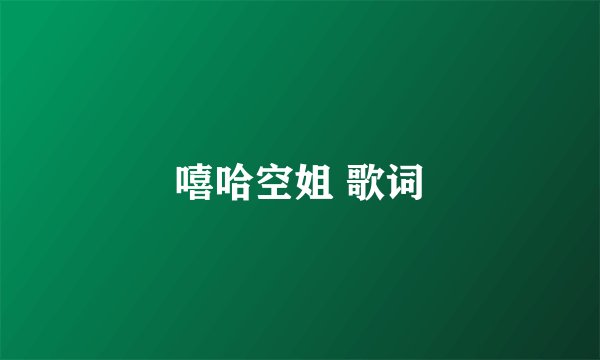 嘻哈空姐 歌词
