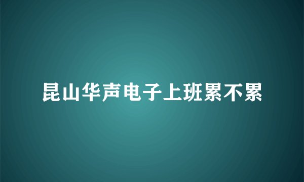昆山华声电子上班累不累