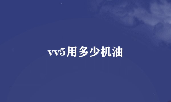 vv5用多少机油