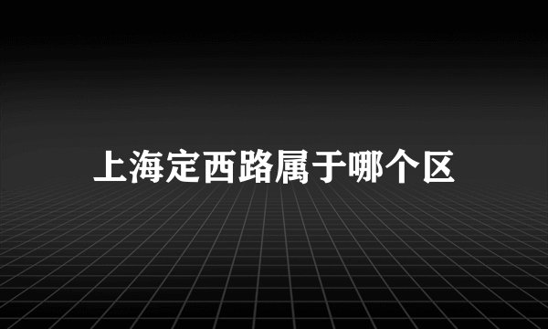 上海定西路属于哪个区