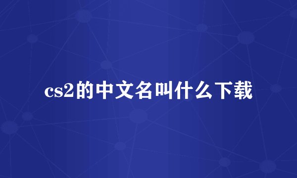 cs2的中文名叫什么下载