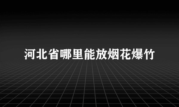 河北省哪里能放烟花爆竹