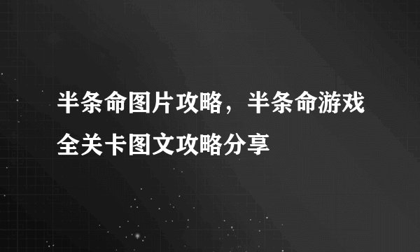 半条命图片攻略，半条命游戏全关卡图文攻略分享