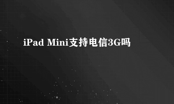 iPad Mini支持电信3G吗