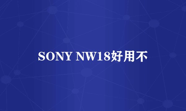SONY NW18好用不