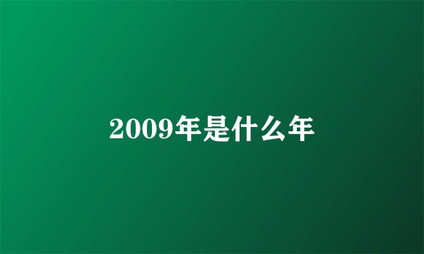 2009年是什么年