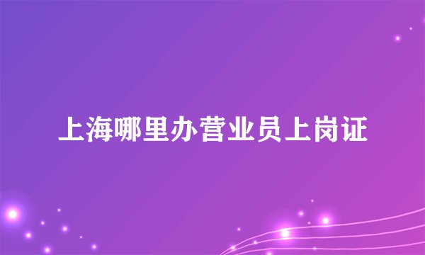 上海哪里办营业员上岗证