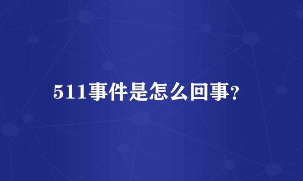 511事件是怎么回事?