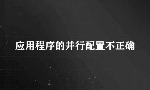 应用程序的并行配置不正确