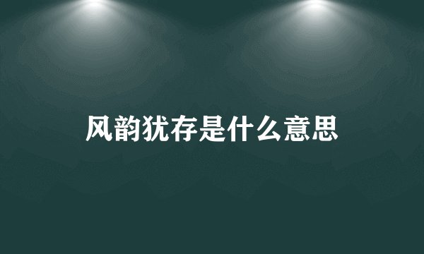 风韵犹存是什么意思