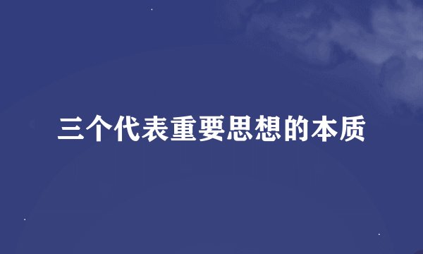 三个代表重要思想的本质