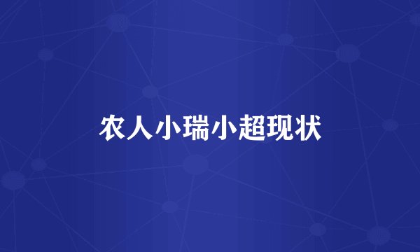 农人小瑞小超现状