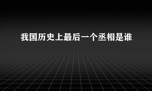 我国历史上最后一个丞相是谁