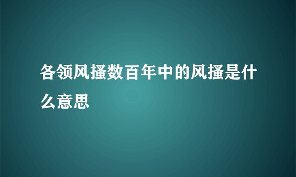 各领风搔数百年中的风搔是什么意思