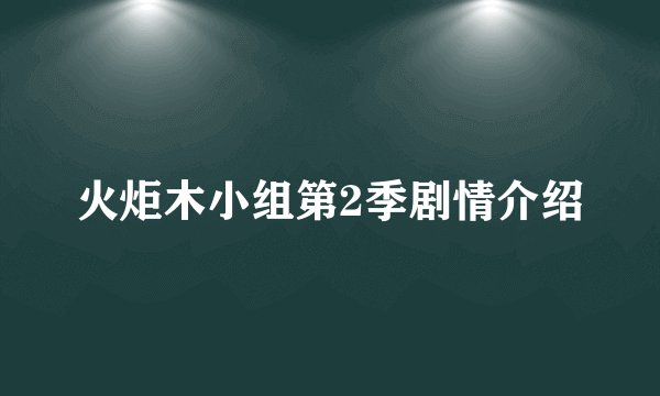 火炬木小组第2季剧情介绍
