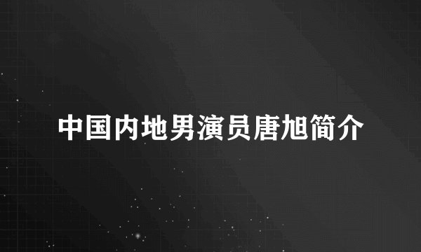 中国内地男演员唐旭简介