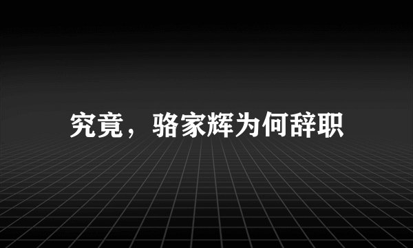 究竟，骆家辉为何辞职