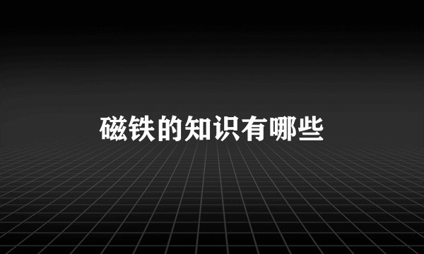 磁铁的知识有哪些