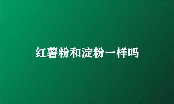 红薯粉和淀粉一样吗