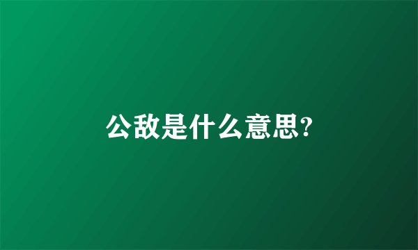 公敌是什么意思?