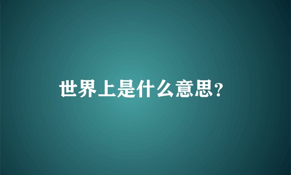 世界上是什么意思？