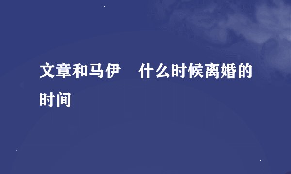 文章和马伊琍什么时候离婚的时间