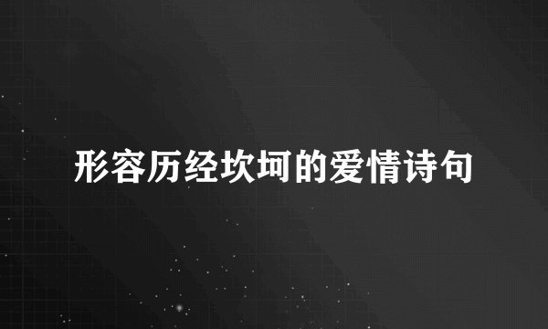 形容历经坎坷的爱情诗句